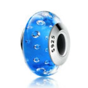 European Glass Hallmarked 925 Silver Spacer Bead